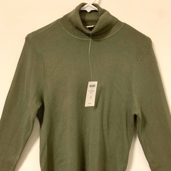 Chico's Sweaters - NWT! Chico's Apparel Darcy LS Basic Fatigue Green Turtleneck Sweater Size 2